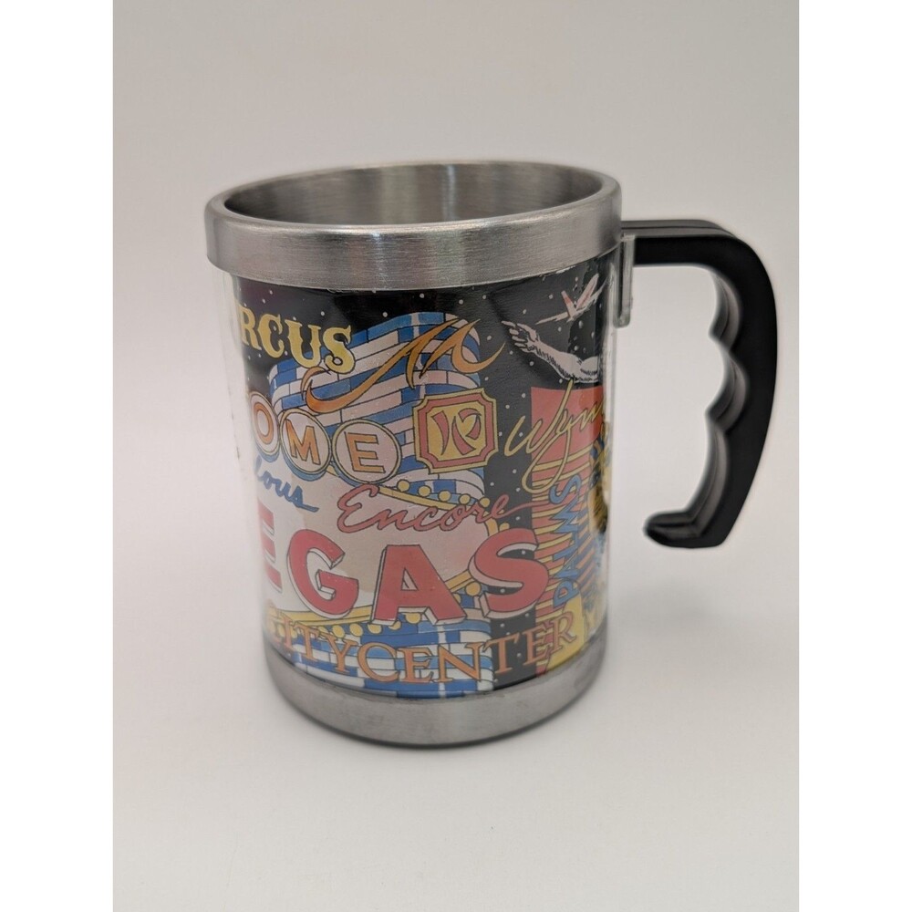 Vintage Las Vegas Casino Center Insulated Mug Cup Circus Circus Wynn Encore VTG